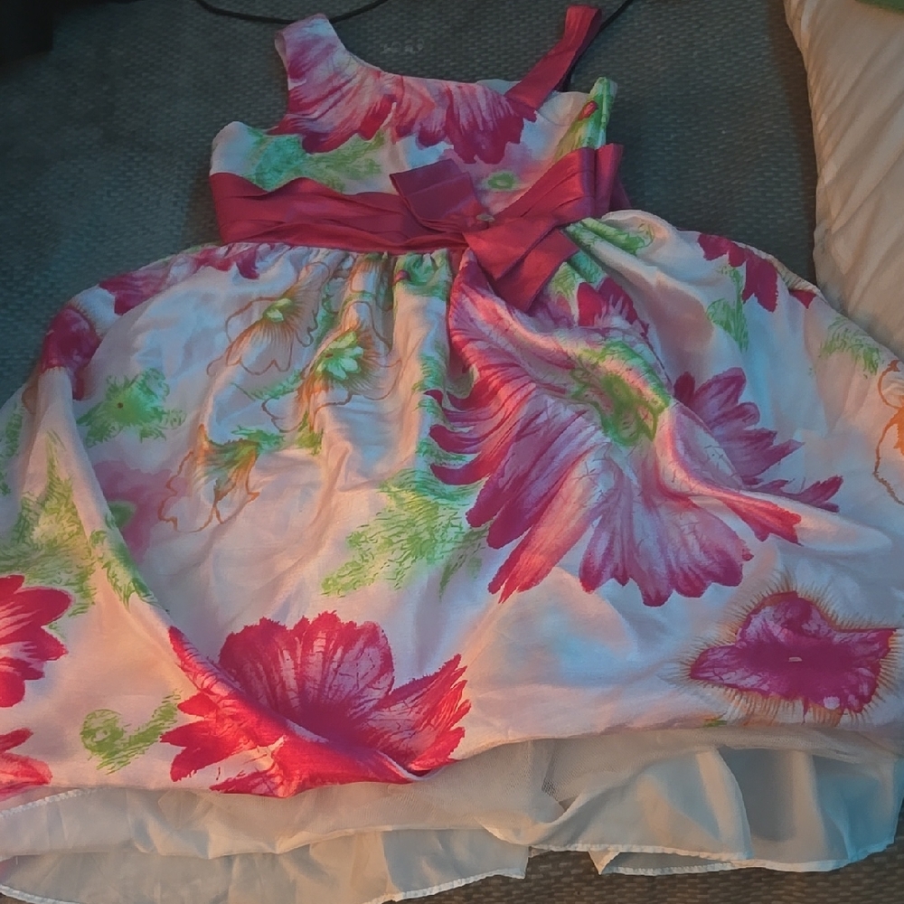 Floral Dress with Pink Accents